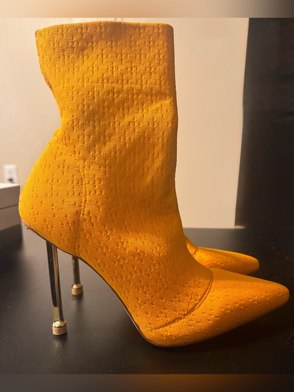 Orange Lycra bootie
